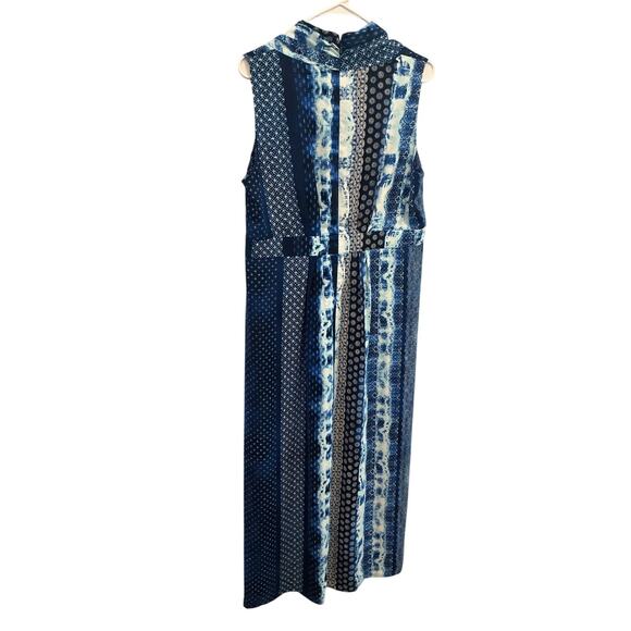 Chico’s Womens Maxi Dress Size Medium Blue Patchwork Americana Boho Office Work - Picture 4 of 8